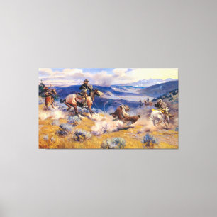 Charles M. Russell's Loops and Swift Horses (1916) Canvas Print