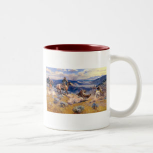 Charles M. Russell's Loops and Swift Horses (1916) Two-Tone Coffee Mug