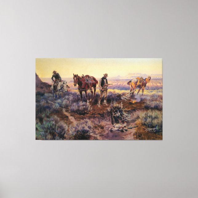 Charles M. Russell's Paying the Fiddler (1919) Canvas Print (Front)