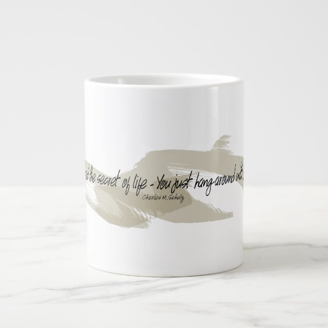 Charles M. Schulz Secret Of Life Quote Large Coffee Mug (Front)