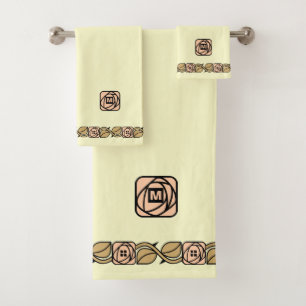 Charles Mackintosh Arts & Crafts Style Rose Frieze Bath Towel Set