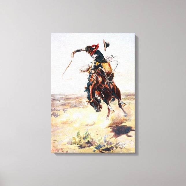 Charles Marion Russell A Bad Hoss Canvas Print (Front)