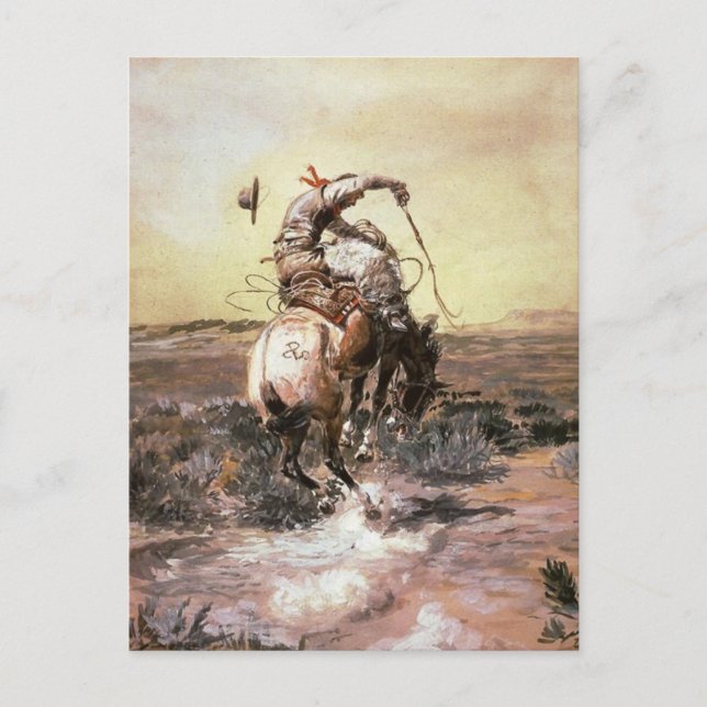 Charles Marion Russell - Slick Rider Postcard (Front)