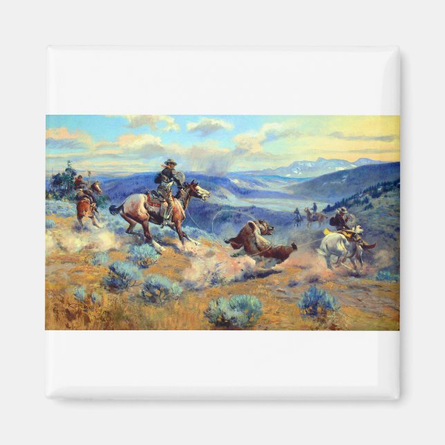 Charles Marion Russell The Bear Hunt Magnet (Front)