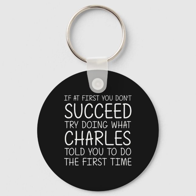 Charles Name Personalized Birthday Funny Christmas Keychain (Front)