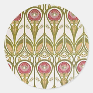 Charles Rennie Mackintosh flowers design Classic Round Sticker
