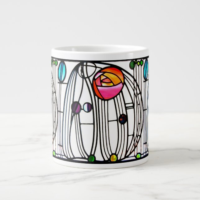 Charles Rennie Mackintosh flowers Window Large Coffee Mug (Front)