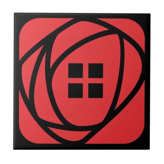 Charles Rennie Mackintosh Red Rose Tile (Front)