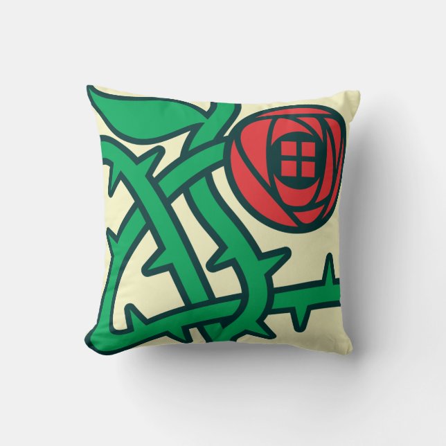Charles Rennie Mackintosh Rose Pattern Throw Pillo Throw Pillow (Front)