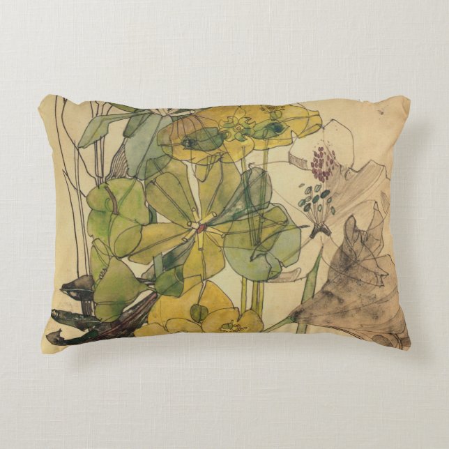 Charles Rennie Mackintosh - Spurge With Yham 1909 Accent Pillow (Front)