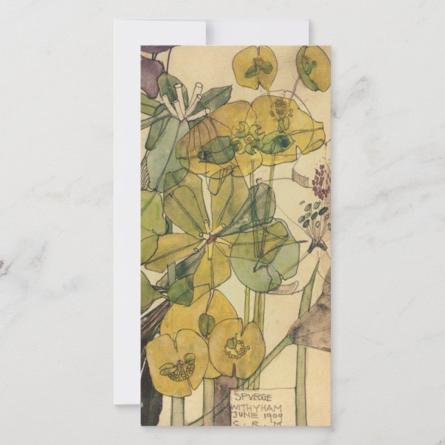 Charles Rennie Mackintosh - Spurge With Yham 1909 Holiday Card (Front)