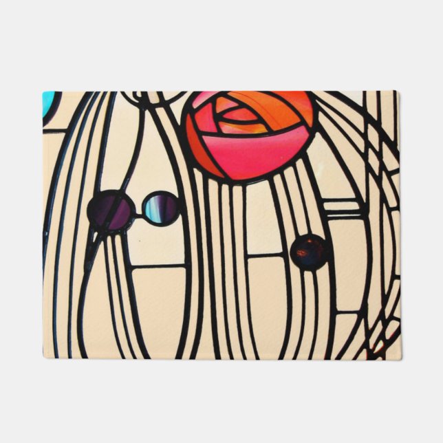 Charles Rennie Mackintosh Stained Glass Doormat (Front)