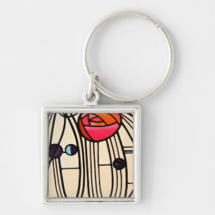 Charles Rennie Mackintosh Stained Glass Keychain