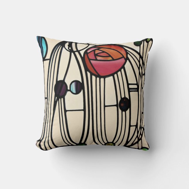 Charles Rennie Mackintosh Throw Pillow (Front)