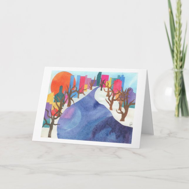 Charles River at Wintertime Card (Front)