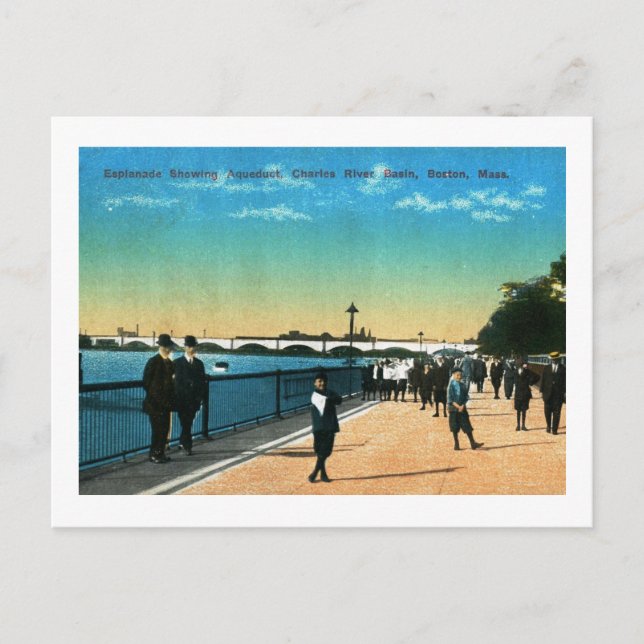 Charles River Esplanade, Boston Vintage Postcard (Front)