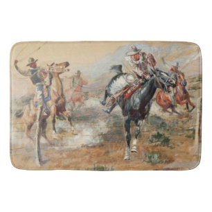 Charles Russell The Getaway Vintage Western  Bath Mat