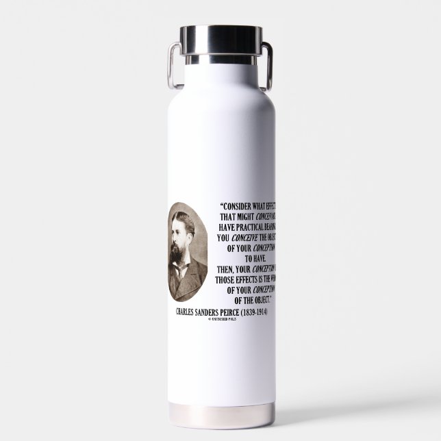 Charles Sanders Peirce Effects Objects Conception Water Bottle (Front)
