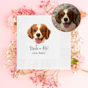 Charles Spaniel Dog Drink On Me Personalized Napkin