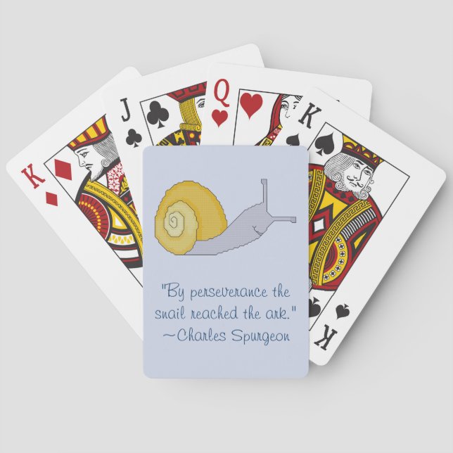 Charles Spurgeon Snail Perseverence Quote Playing Cards (Back)