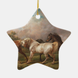 Charles Towne Art Painting Oil Horses Destiny Ceramic Ornament
