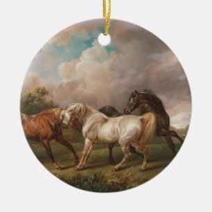 Charles Towne Art Painting Oil Horses Destiny Ceramic Ornament