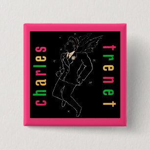 Charles Trenet 2 Inch Square Button