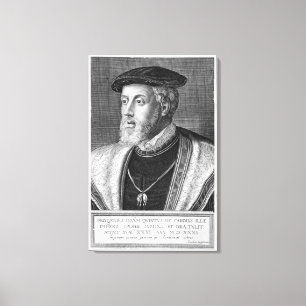 Charles V (1500-58) (engraving) Canvas Print