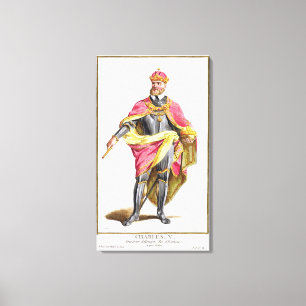 Charles V (1500-58) from 'Receuil des Estampes, re Canvas Print