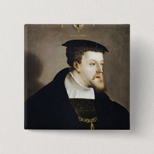 Charles V  Holy Roman Emperor 2 Inch Square Button