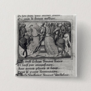 Charles VII  and Joan of Arc at the Siege of 2 Inch Square Button