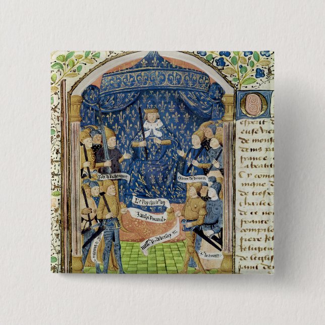 Charles VII  Surrounded by his Court 2 Inch Square Button (Front)