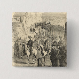 Charles XII of Sweden entering Copenhagen 2 Inch Square Button