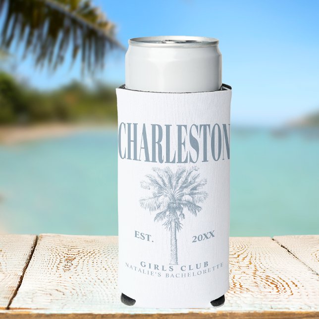 Charleston Bachelorette Custom Luxury Social Club Seltzer Can Cooler (Creator Uploaded)