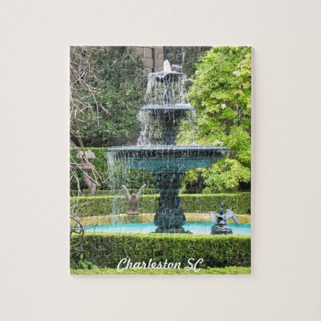 Charleston Caroline du Sud Jardin Fontaine Puzzle (Vertical)