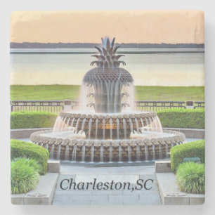 Charleston Coaster, Pineapple Fountain, Charleston Stone Coaster