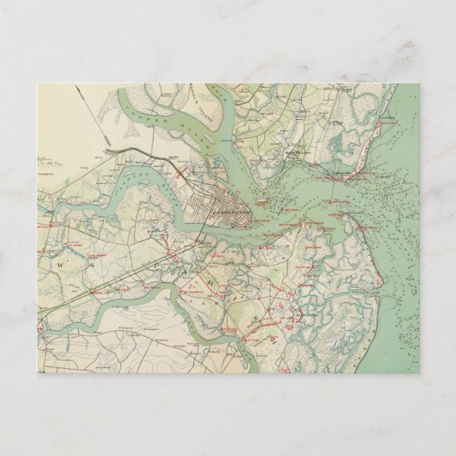 Charleston, defences postcard (Front)