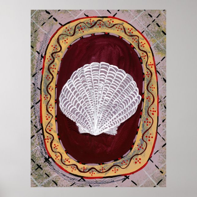 Charleston Farmhouse Shell Impression mur pendage (Devant)