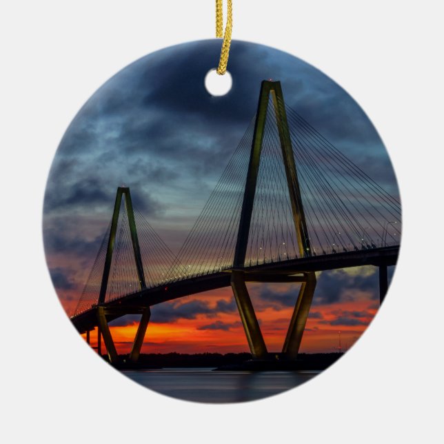 Charleston Fire Like Sunset Ceramic Ornament (Front)