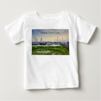 Charleston Harbour Boats Sunset Baby T-Shirt