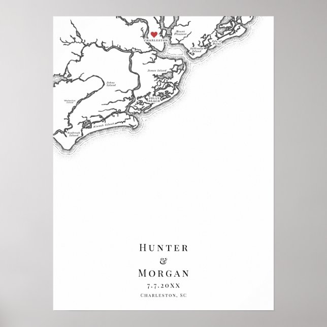 Charleston Mariage Élégante carte Poster du livre  (Devant)