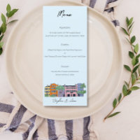 Charleston Menu pour Mariage Aquarelle design