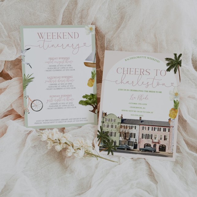Charleston SC Bachelorette Invitation & Itinerary (Creator Uploaded)