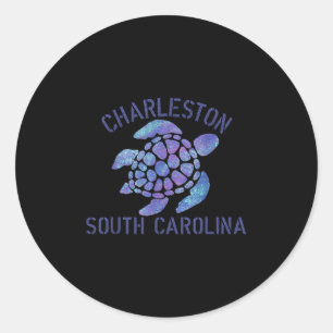 Charleston, Sc Beach Design _ Tribal Turtle Gift Classic Round Sticker