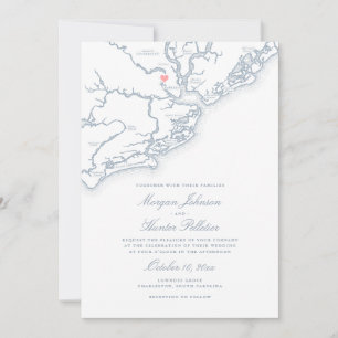 Charleston SC Carte Elegant Dusty Blue Mariage