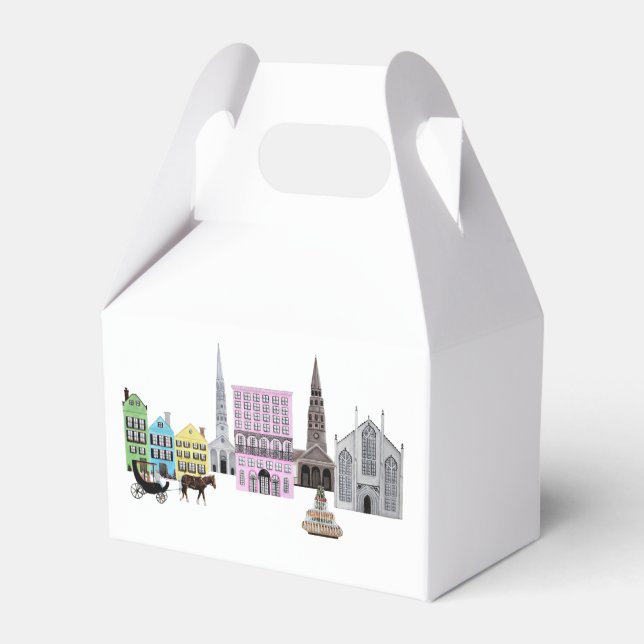 Charleston SC  City Rainbow Row Favor Box (Front Side)