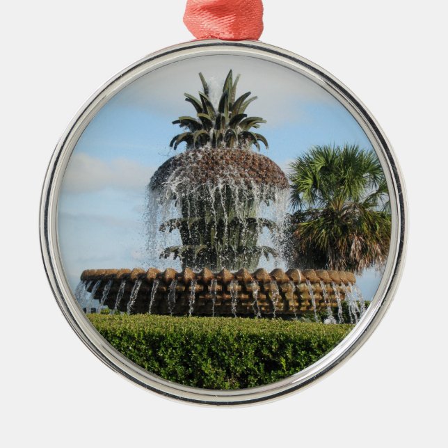 Charleston SC Pineapple Fountain Ornament (Front)
