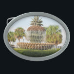 Charleston SC Pineapple Fountain, Waterfront Park Belt Buckle<br><div class="desc">The infamous Charleston SC Pineapple Fountain in Waterfront Park.</div>