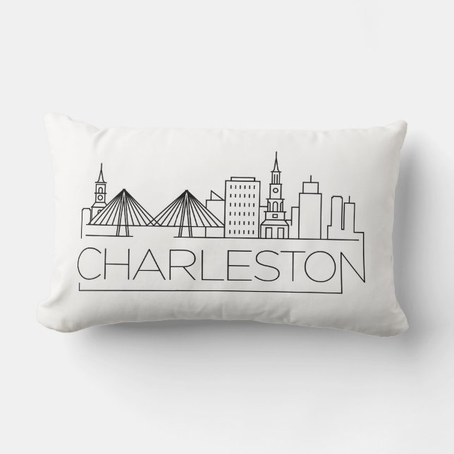 Charleston, SC Skyline Lumbar Coussin (Recto)