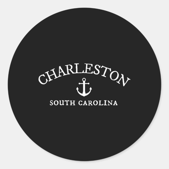 Charleston Sc South Carolina Nautical Theme Classic Round Sticker (Front)
